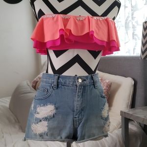 Victoria Secret's PINK Ruffled Swim Top